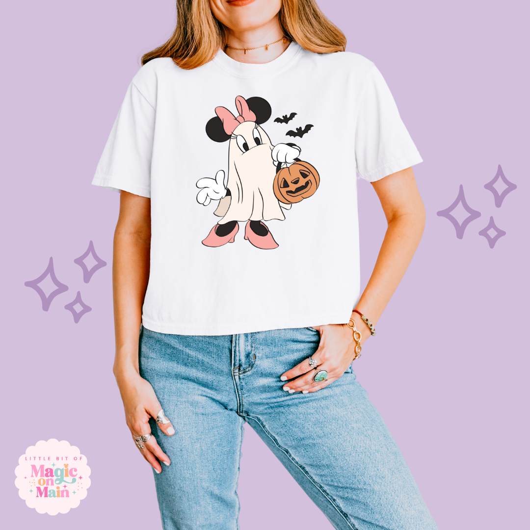 PRINTED GHOST MINNIE - WOMENS BOXY T-SHIRT