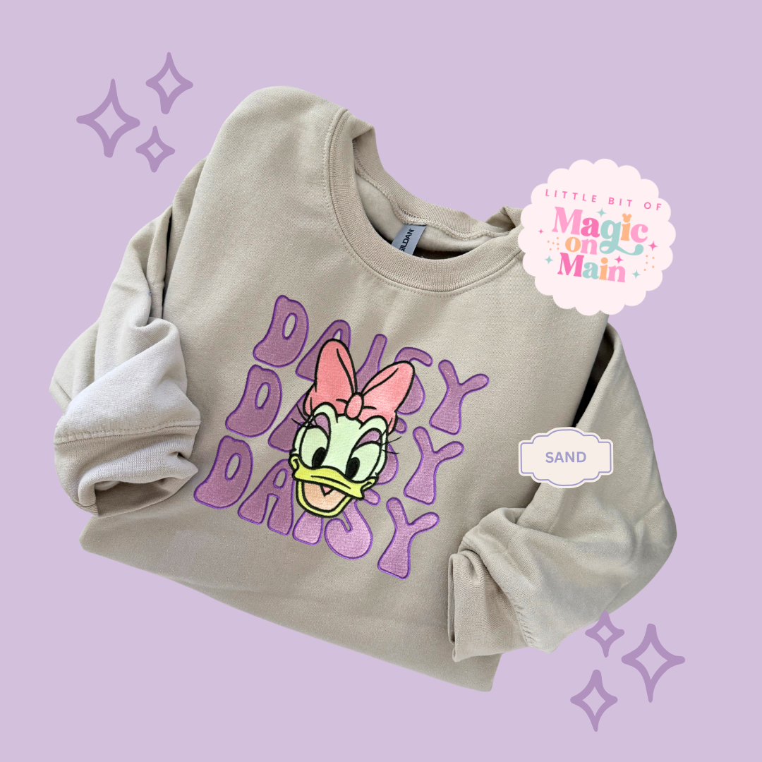 EMBROIDERED DAISY - ADULT SWEATSHIRT