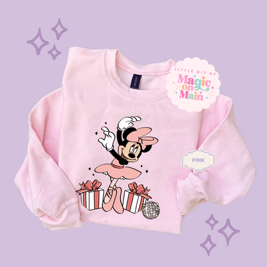 PRINTED MINNIE CHRISTMAS BALLERINA - TODDLER / YOUTH SWEATSHIRT