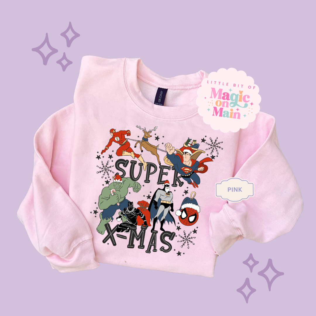 PRINTED SUPER CHRISTMAS - TODDLER / YOUTH SWEATSHIRT