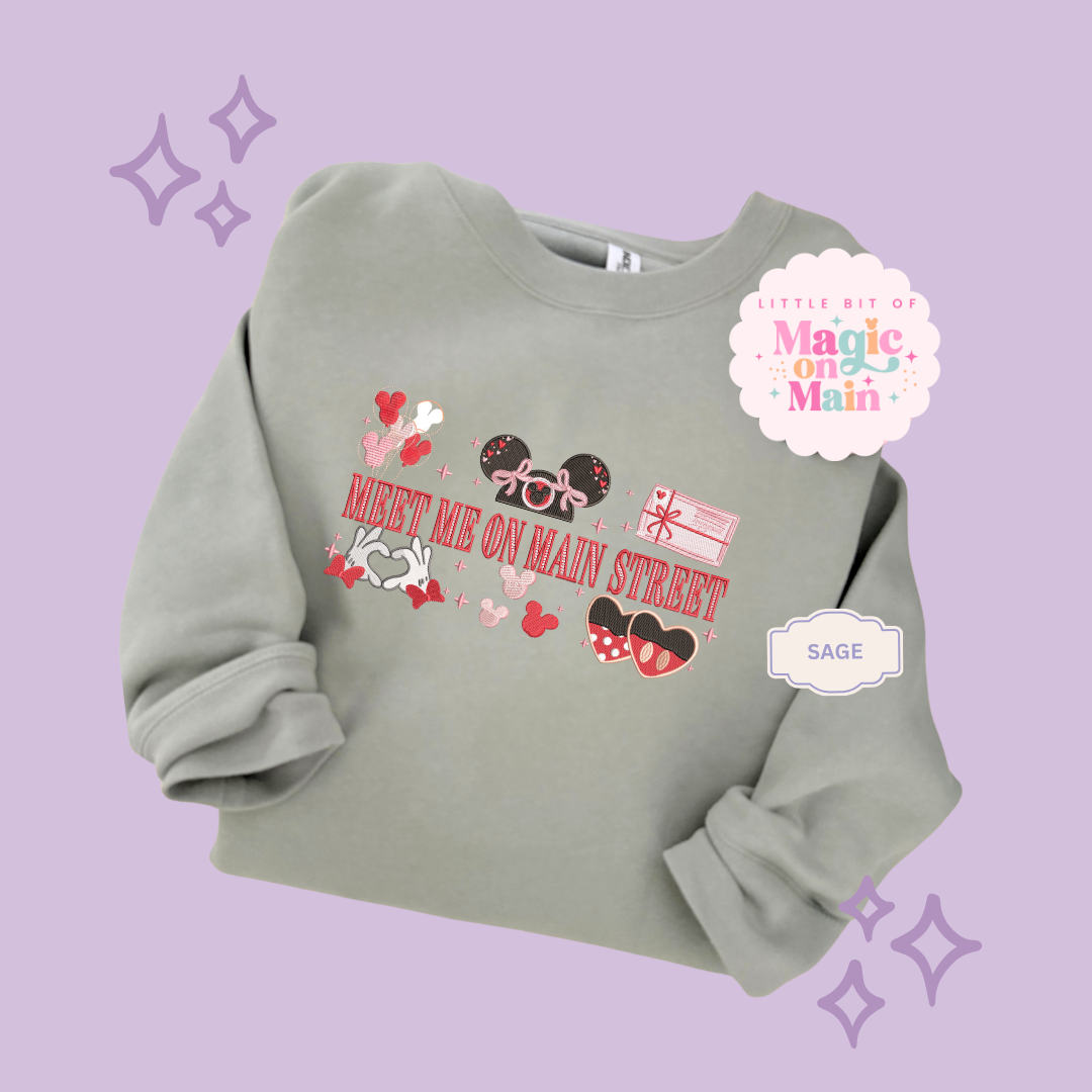 EMBROIDERED MEET ME ON MAIN STREET - EXCLUSIVE DESIGN TO MoM - ADULT SWEATSHIRT 10063