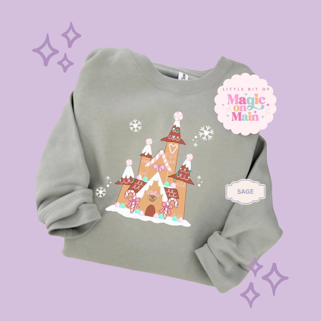 PRINTED GINGERBREAD CASTLE - EXCLUSIVE TO MoM - ADULT SWEATSHIRT