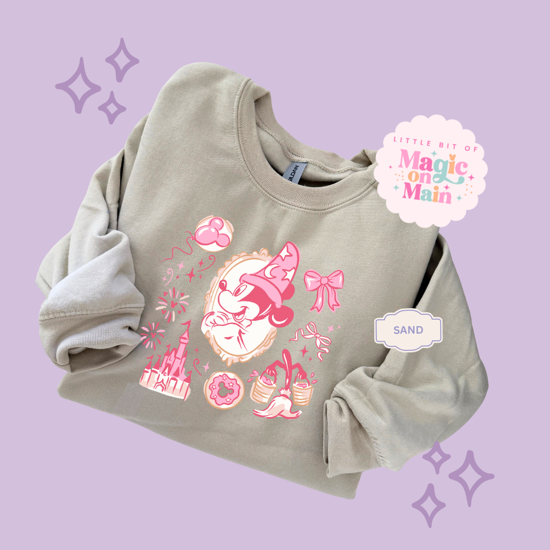 PRINTED PINK SORCERER - ADULT SWEATSHIRT