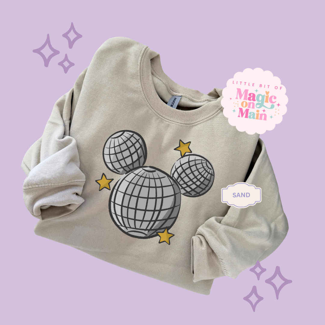 PRINTED MICKEY DISCO BALL - ADULT SWEATSHIRT