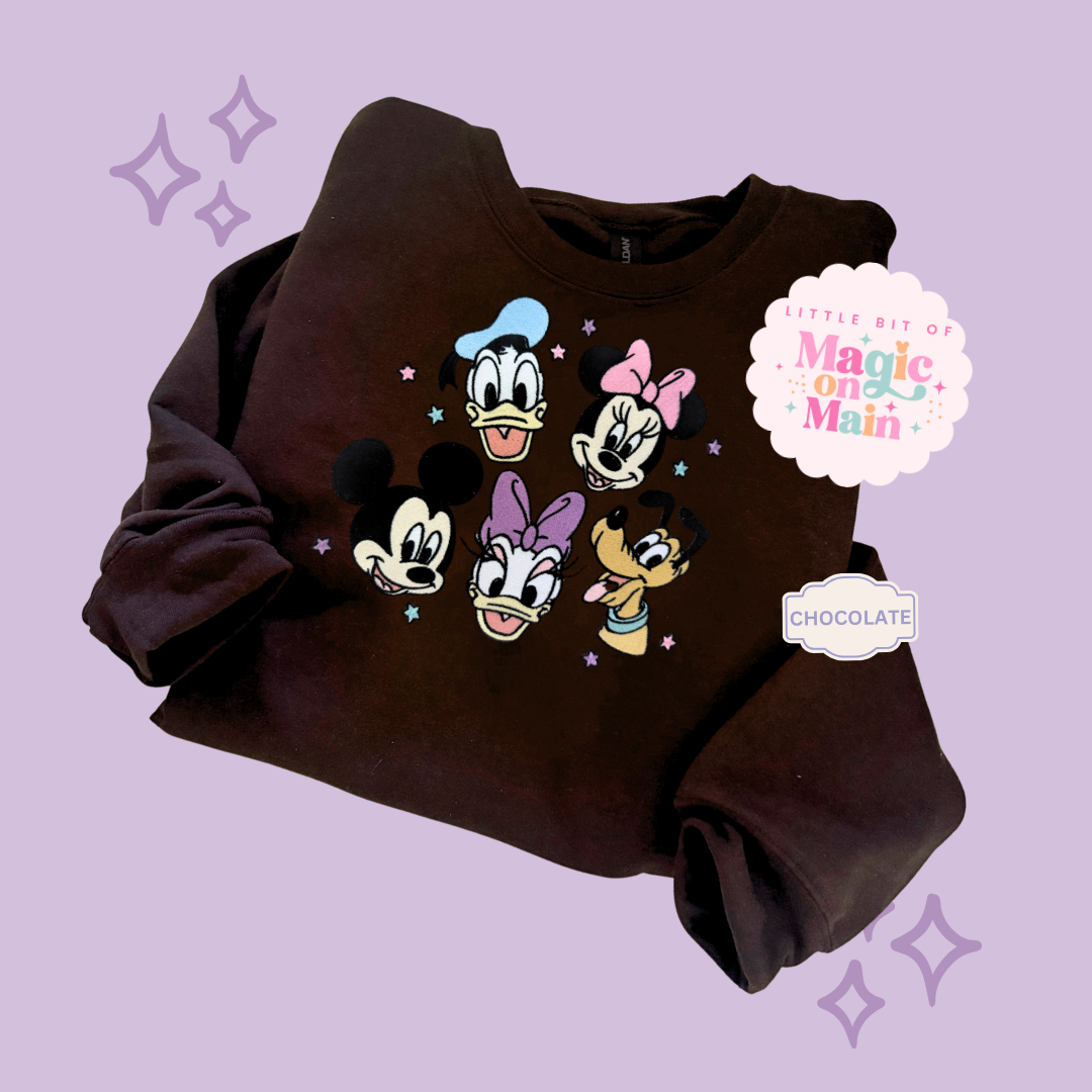 EMBROIDERED MCKY AND FRIENDS - ADULT SWEATSHIRT