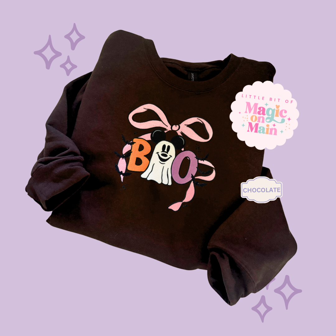 EMBROIDERED BOO - ADULT SWEATSHIRT 10061