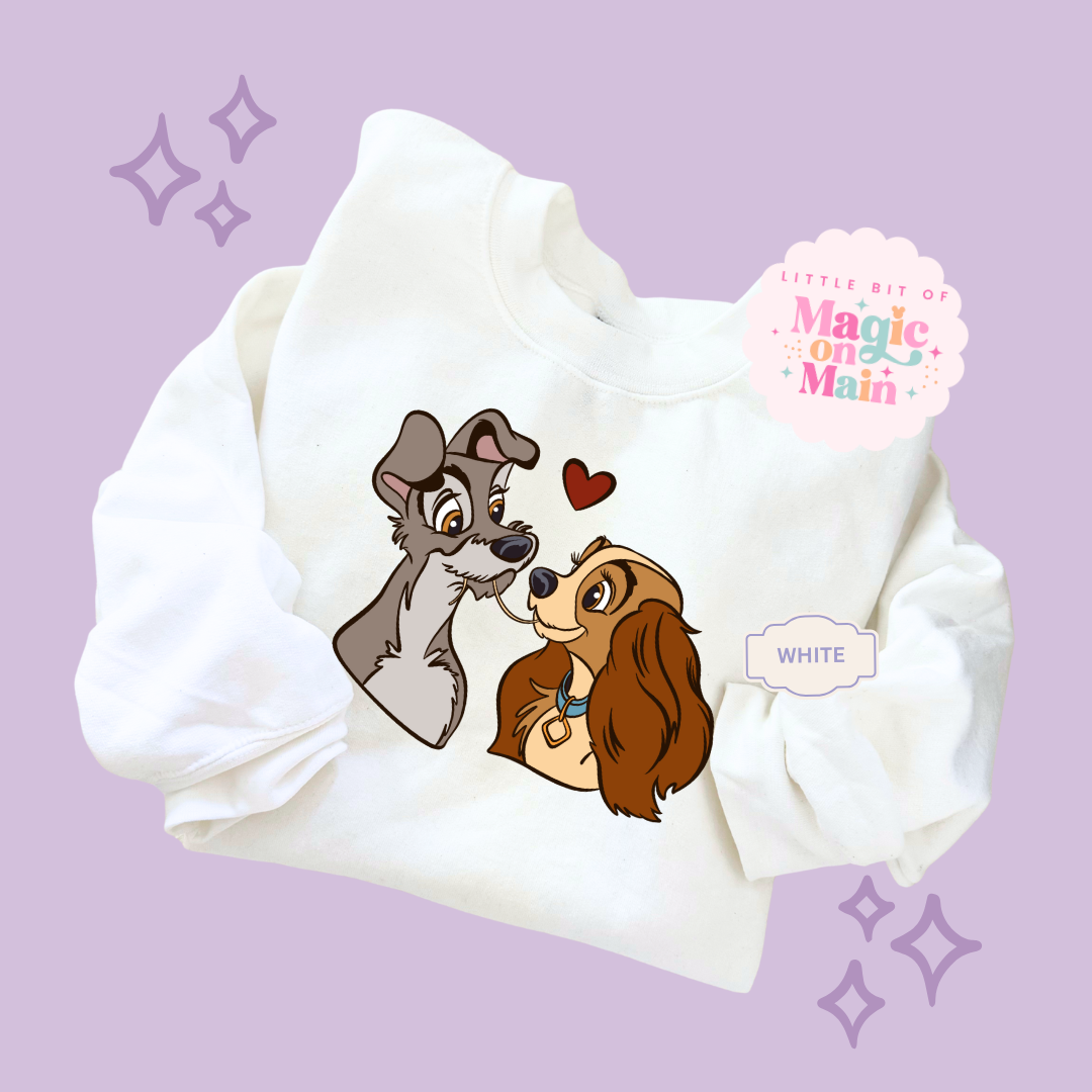 PRINTED VALENTINE DOGS - ADULT SWEATSHIRT 10017