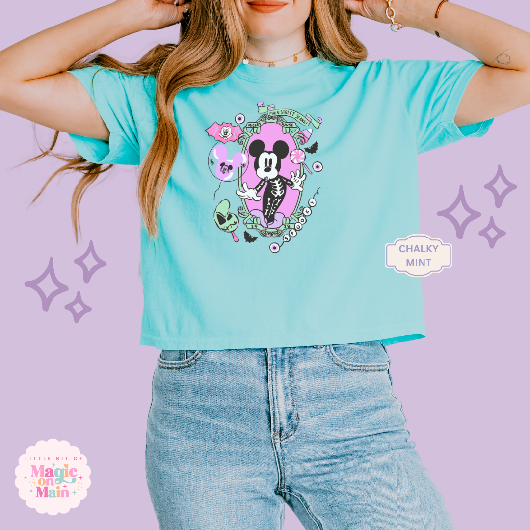 PRINTED NEON HALLOWEEN MICKEY - WOMENS BOXY T-SHIRT
