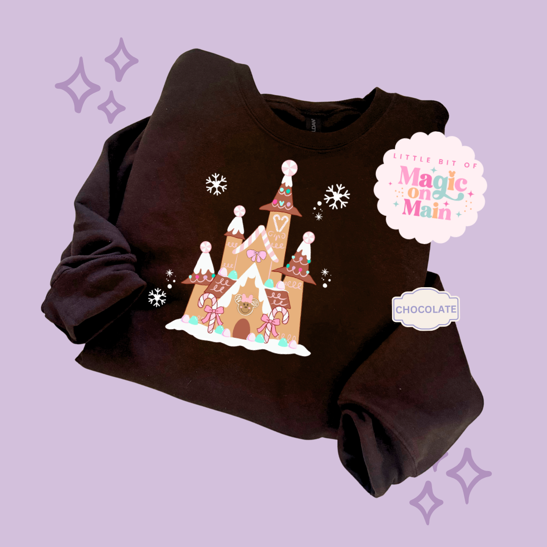 PRINTED GINGERBREAD CASTLE - EXCLUSIVE TO MoM - ADULT SWEATSHIRT