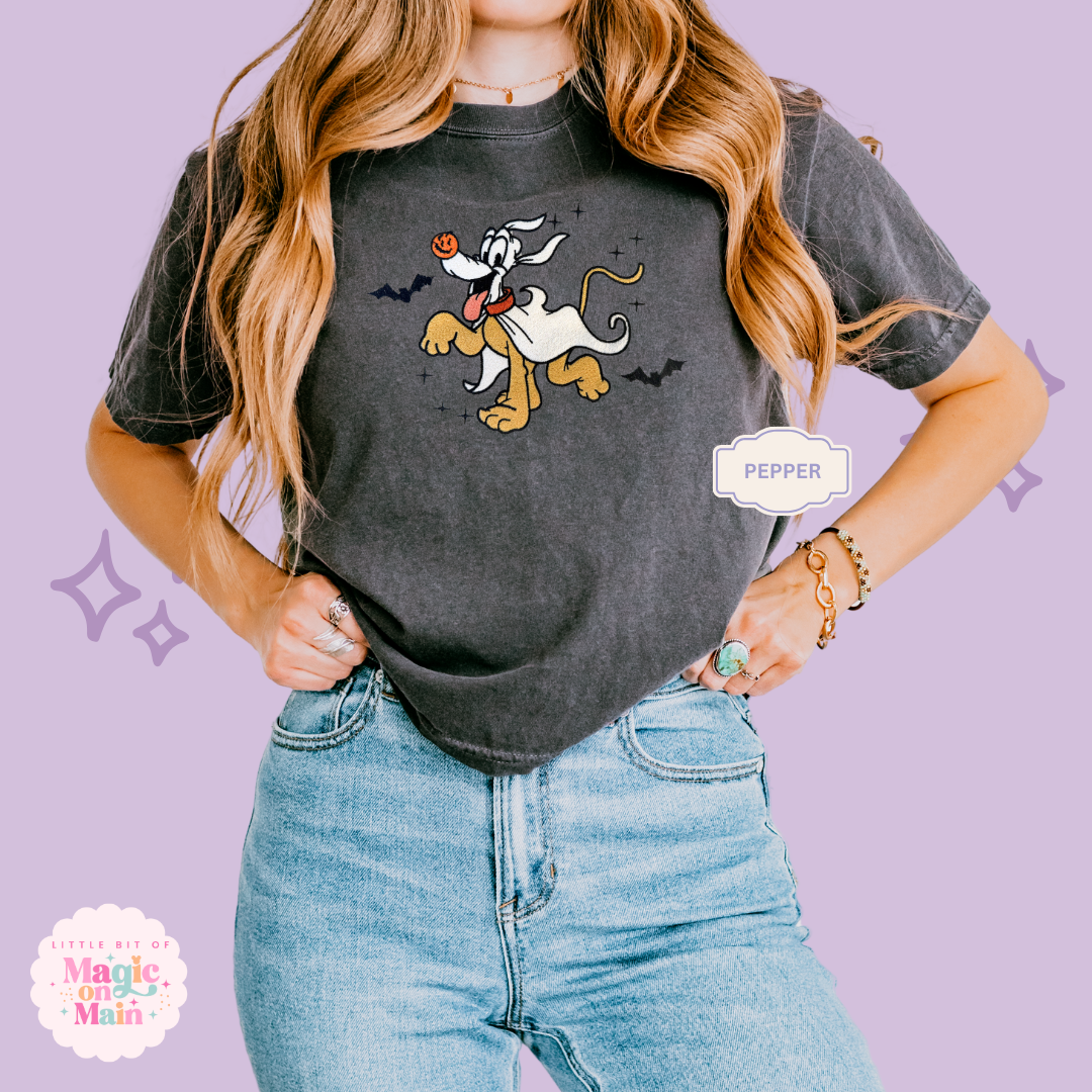 EMBROIDERED GHOST PLUTO - WOMENS BOXY T-SHIRT
