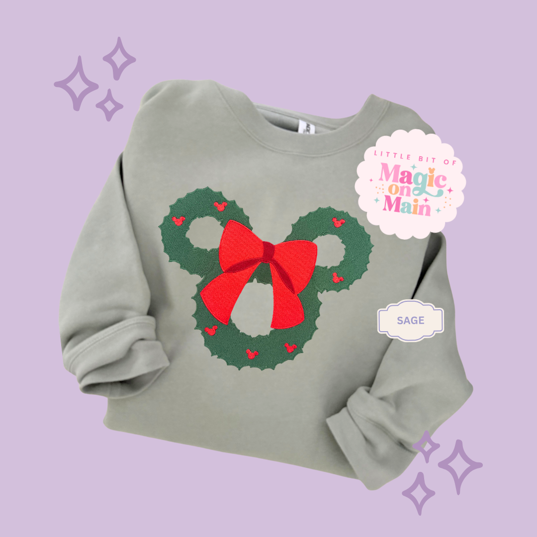 EMBROIDERED MICKEY WREATH - EXCLUSIVE TO MoM - ADULT SWEATSHIRT