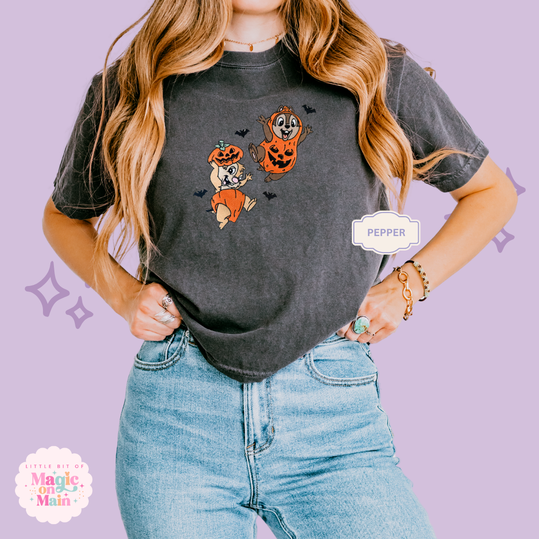 EMBROIDERED CHIPMUNKS - WOMENS BOXY T-SHIRT