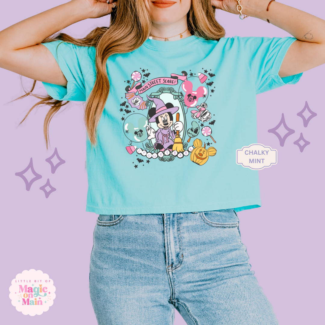 PRINTED NEON HALLOWEEN MINNIE - WOMENS BOXY T-SHIRT
