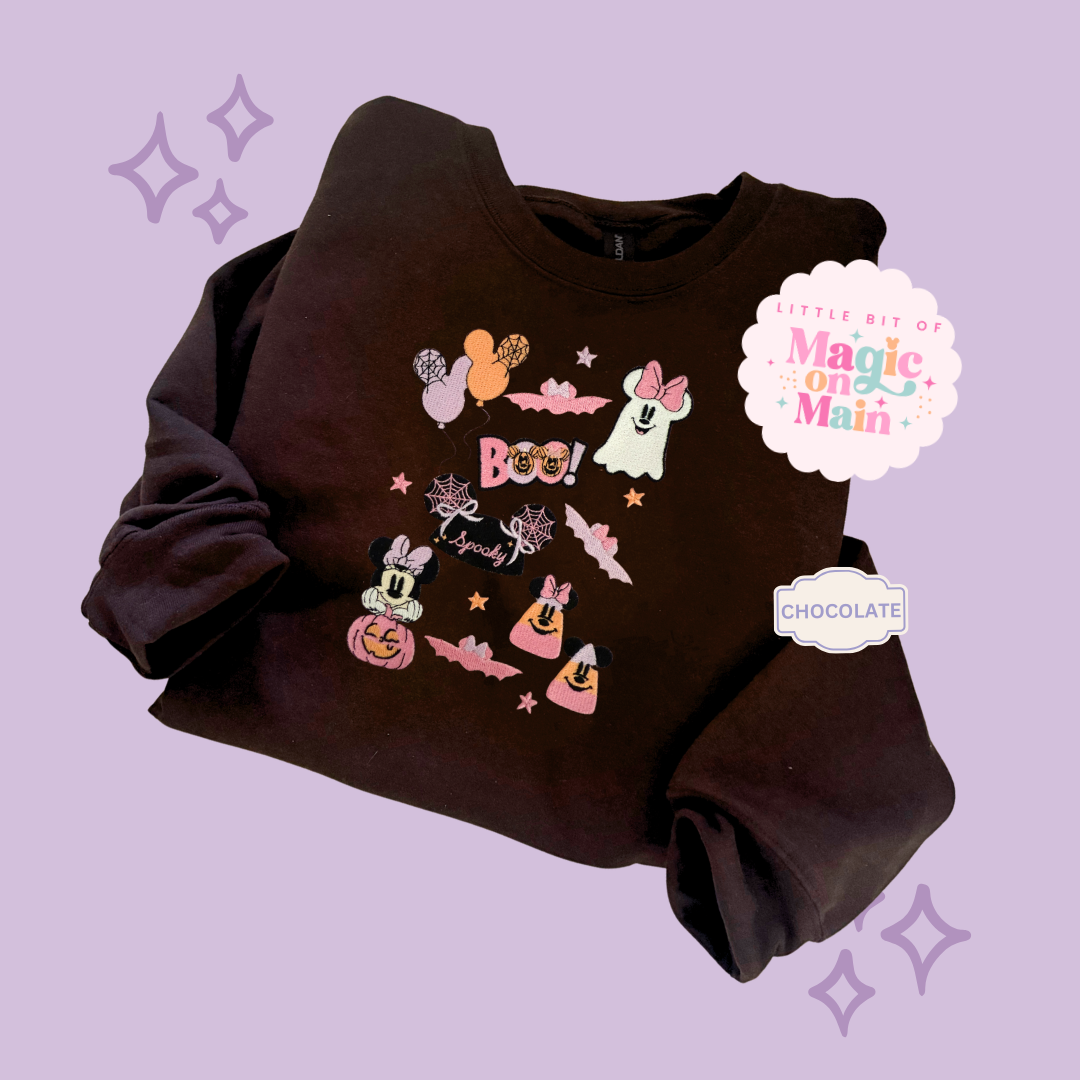 EMBROIDERED GHOULY HALLOWEEN - EXCLUSIVE TO MoM - ADULT SWEATSHIRT 10059