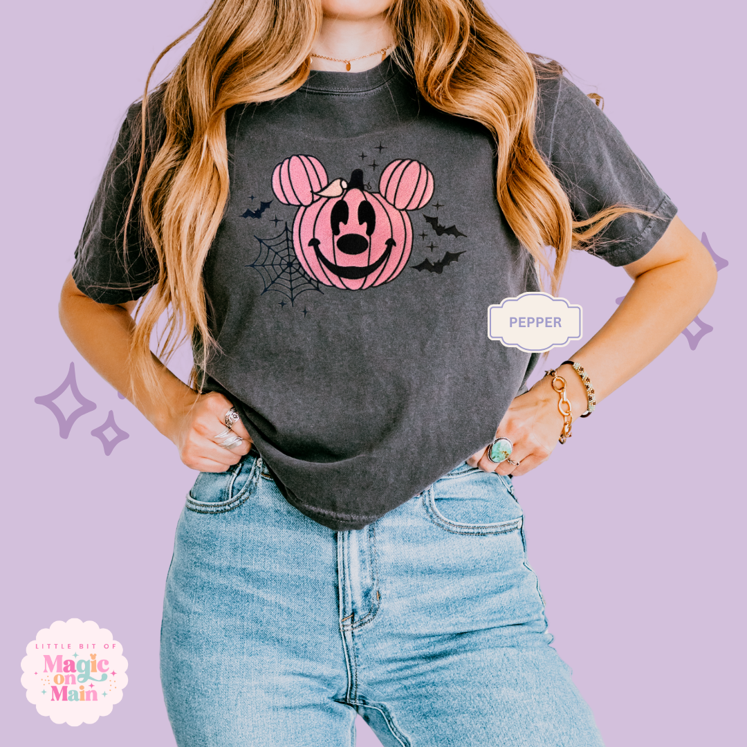 EMBROIDERED PINK PUMPKIN - EXCLUSIVE TO MoM - WOMENS BOXY T-SHIRT