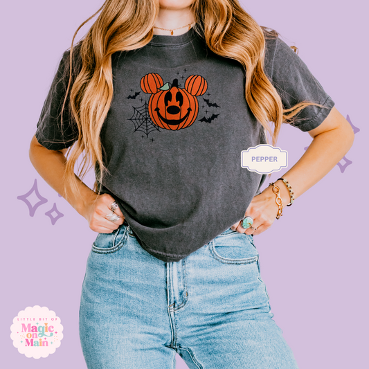 EMBROIDERED ORANGE PUMPKIN - EXCLUSIVE TO MoM - WOMENS BOXY T-SHIRT