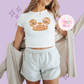 PRINTED GINGERBREAD HAT - EXCLUSIVE TO MoM - WOMENS CROPPED RIBBED BABY TEE
