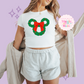PRINTED MICKEY WREATH - EXCLUSIVE TO MoM - WOMENS CROPPED RIBBED BABY TEE