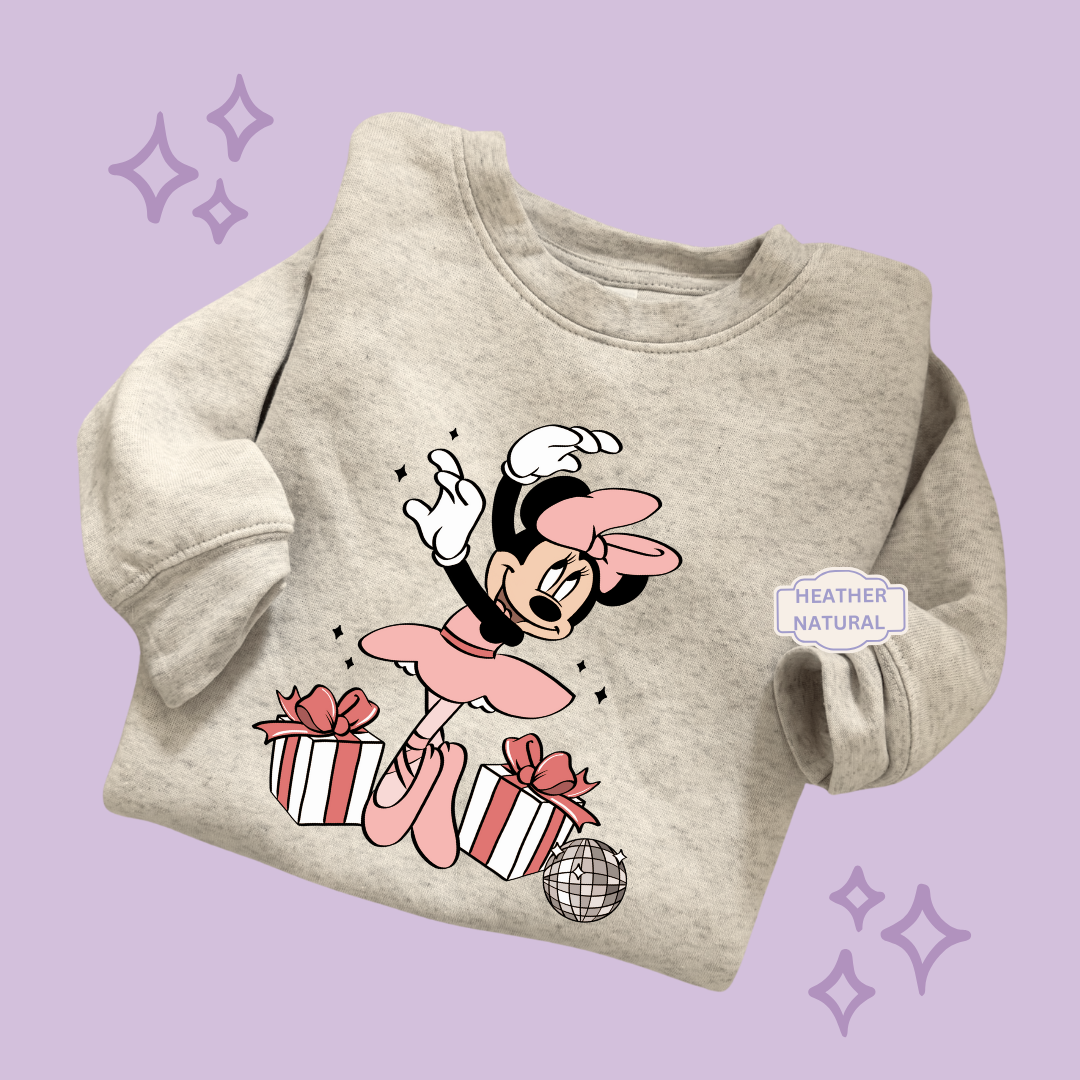 PRINTED MINNIE CHRISTMAS BALLERINA - TODDLER / YOUTH SWEATSHIRT