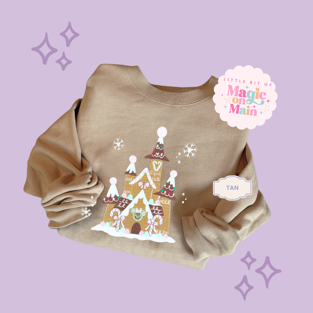 EMBROIDERED GINGERBREAD CASTLE - EXCLUSIVE TO MoM - ADULT SWEATSHIRT