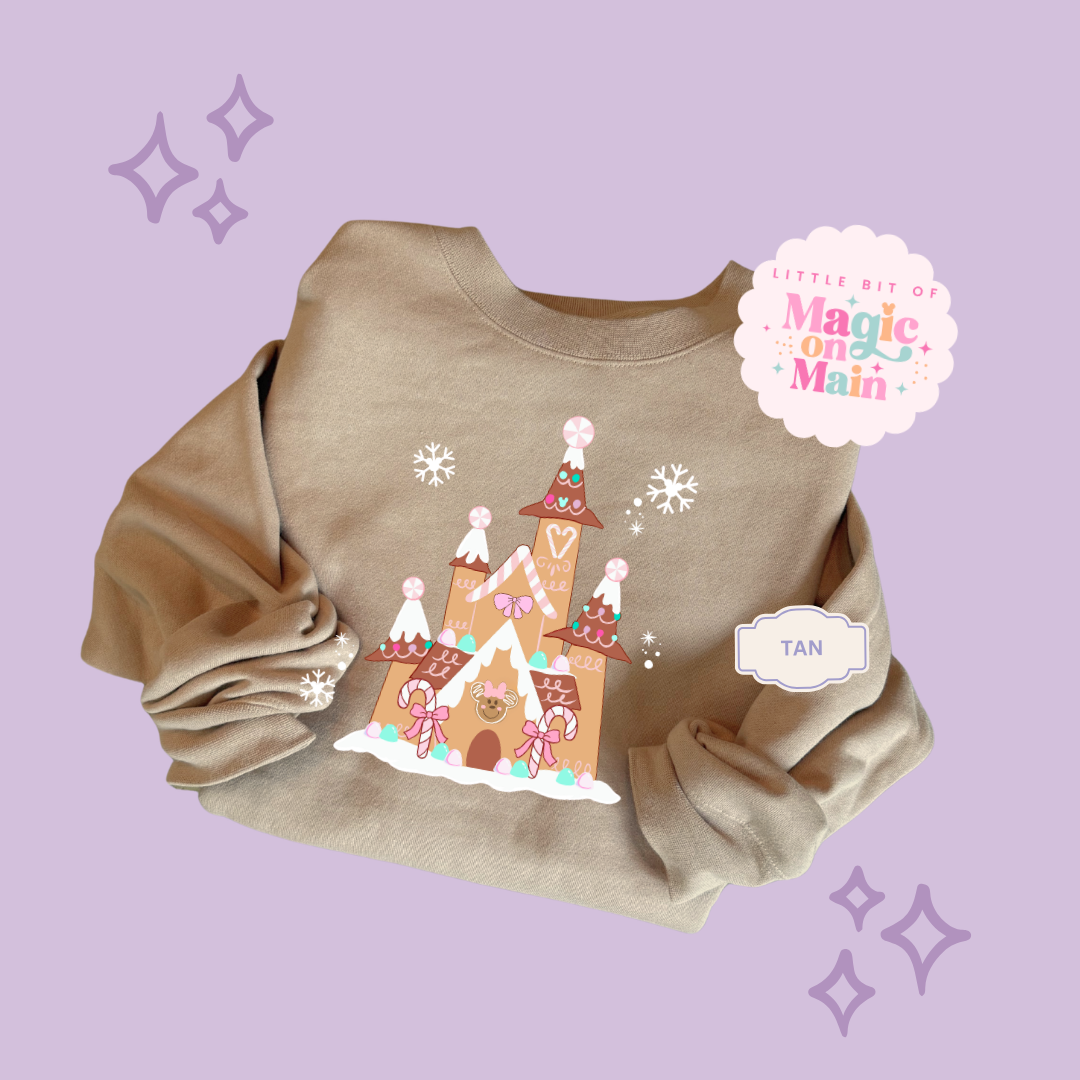 PRINTED GINGERBREAD CASTLE - EXCLUSIVE TO MoM - ADULT SWEATSHIRT