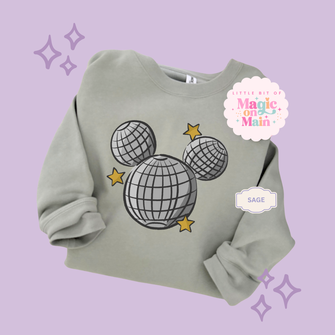 PRINTED MICKEY DISCO BALL - ADULT SWEATSHIRT