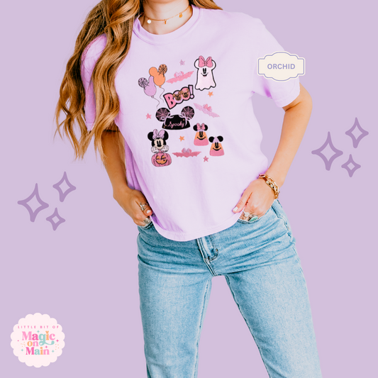 EMBROIDERED SPOOKY ELEMENTS - EXCLUSIVE TO MOM - WOMENS BOXY T-SHIRT