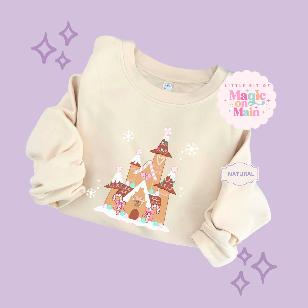 PRINTED GINGERBREAD CASTLE - EXCLUSIVE TO MoM - TODDLER / YOUTH SWEATSHIRT