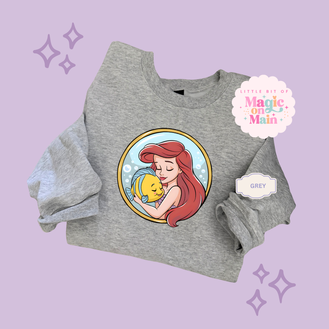 PRINTED MERMAID ROUND LOCKET  - TODDLER / YOUTH SWEATSHIRT 10056
