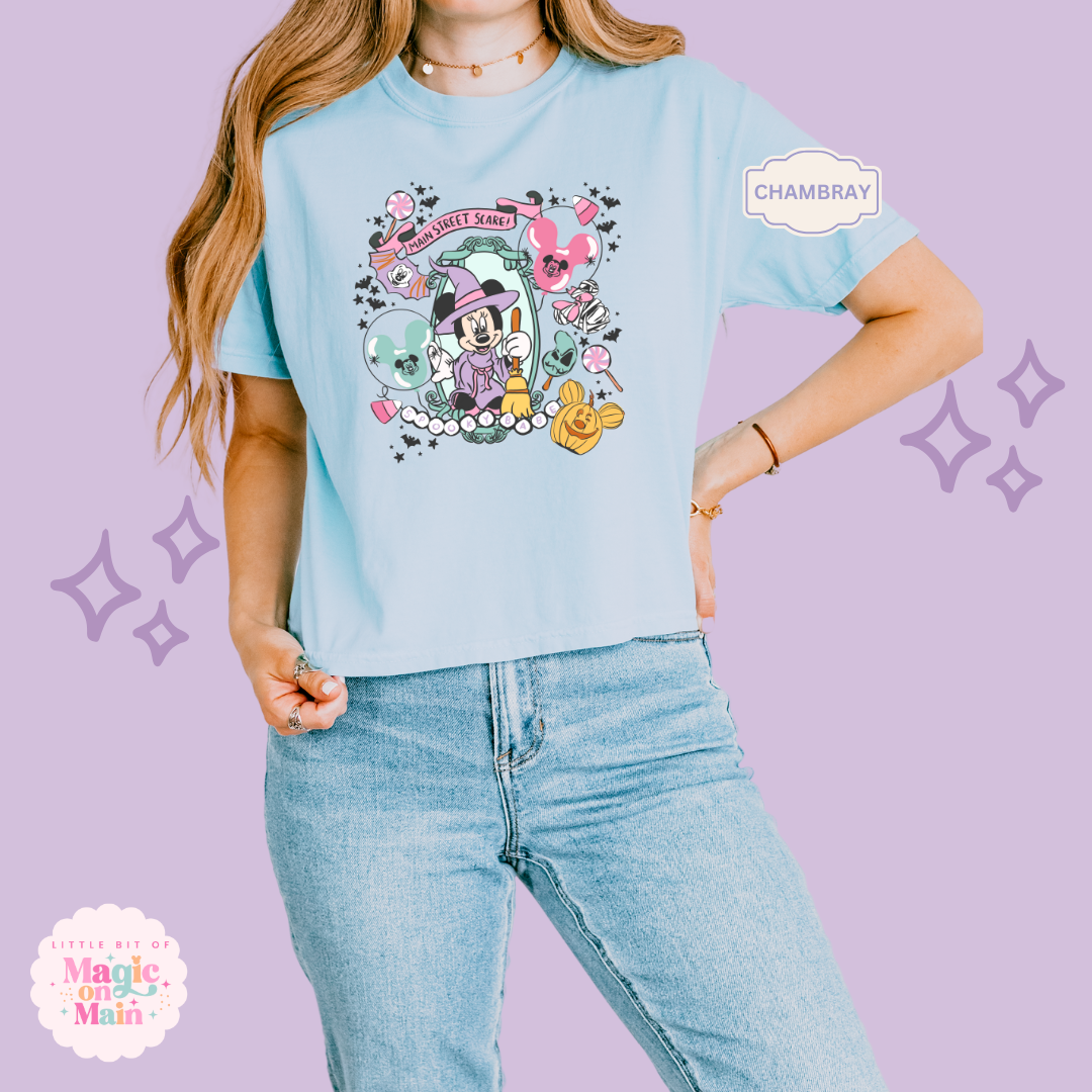 PRINTED NEON HALLOWEEN MINNIE - WOMENS BOXY T-SHIRT