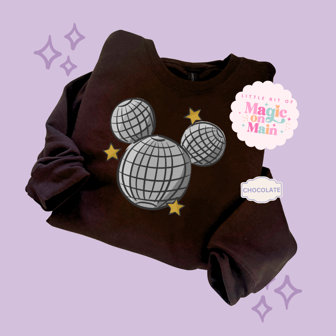 PRINTED MICKEY DISCO BALL - ADULT SWEATSHIRT