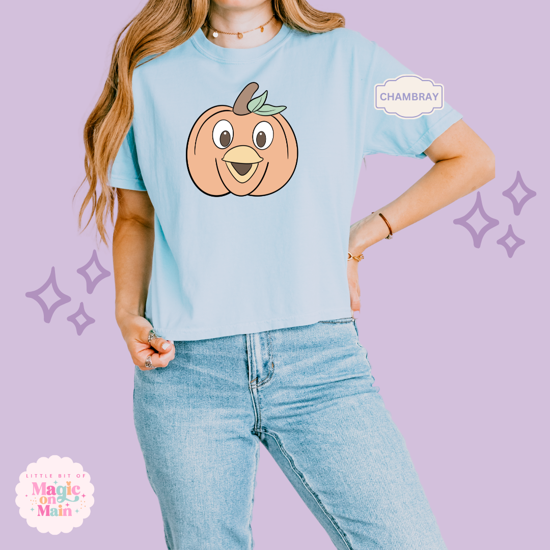 PRINTED ORANGE BIRD PUMPKIN - WOMENS BOXY T-SHIRT