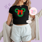 PRINTED MICKEY WREATH - EXCLUSIVE TO MoM - WOMENS CROPPED RIBBED BABY TEE