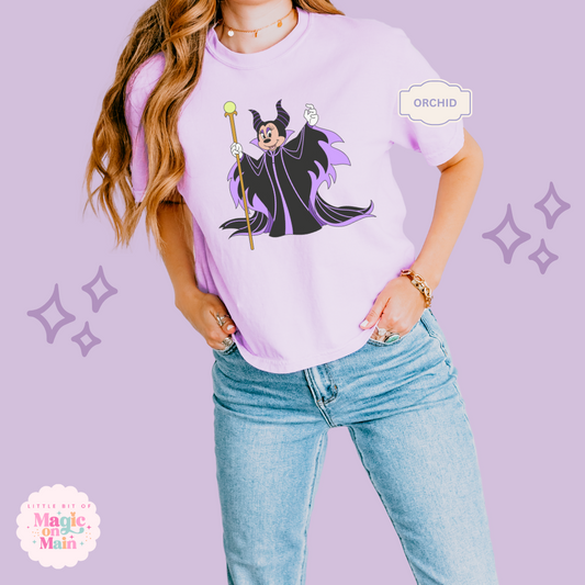 PRINTED MALEFICENT MINNIE - WOMENS BOXY T-SHIRT