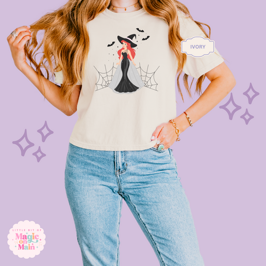 PRINTED SPOOKY ARIEL - WOMENS BOXY T-SHIRT