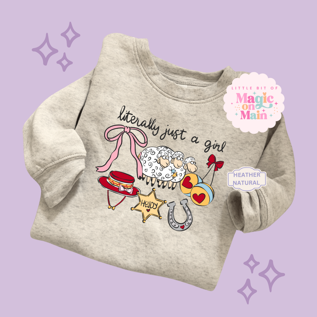 PRINTED LITERALLY JUST A GIRL - TODDLER / YOUTH SWEATSHIRT 10001
