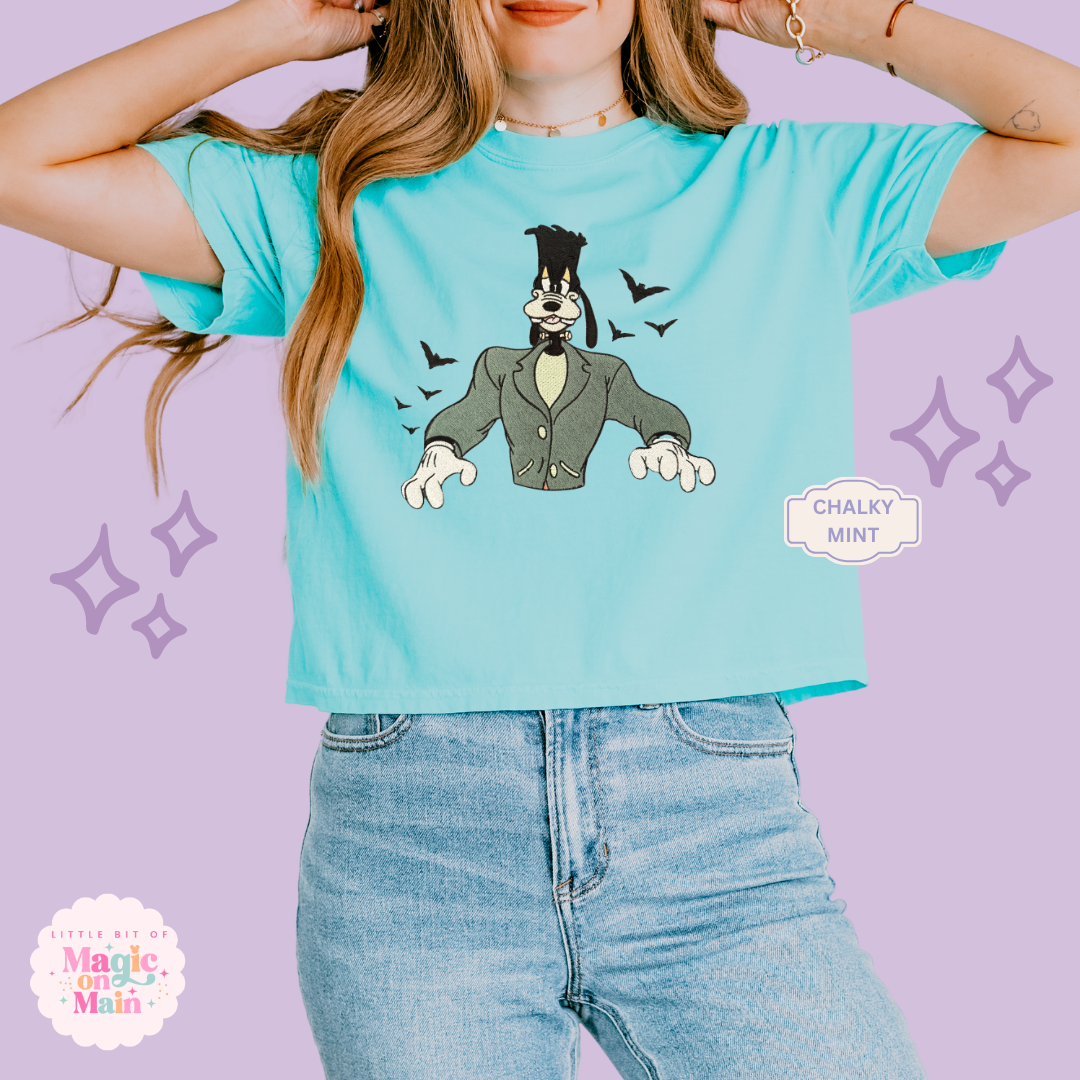 EMBROIDERED SPOOKY GOOFY - EXCLUSIVE TO MoM  - WOMENS BOXY T-SHIRT