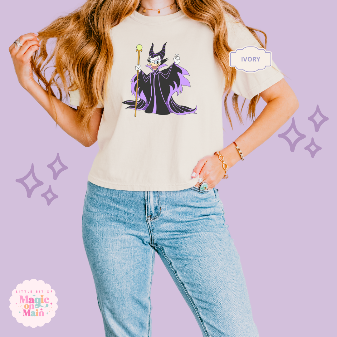 PRINTED MALEFICENT DAISY - WOMENS BOXY T-SHIRT