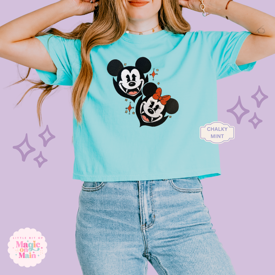 EMBROIDERED VAMPIRES - WOMENS BOXY T-SHIRT