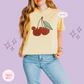 EMBROIDERED MICKEY PUMPKIN CHERRY - WOMENS BOXY T-SHIRT