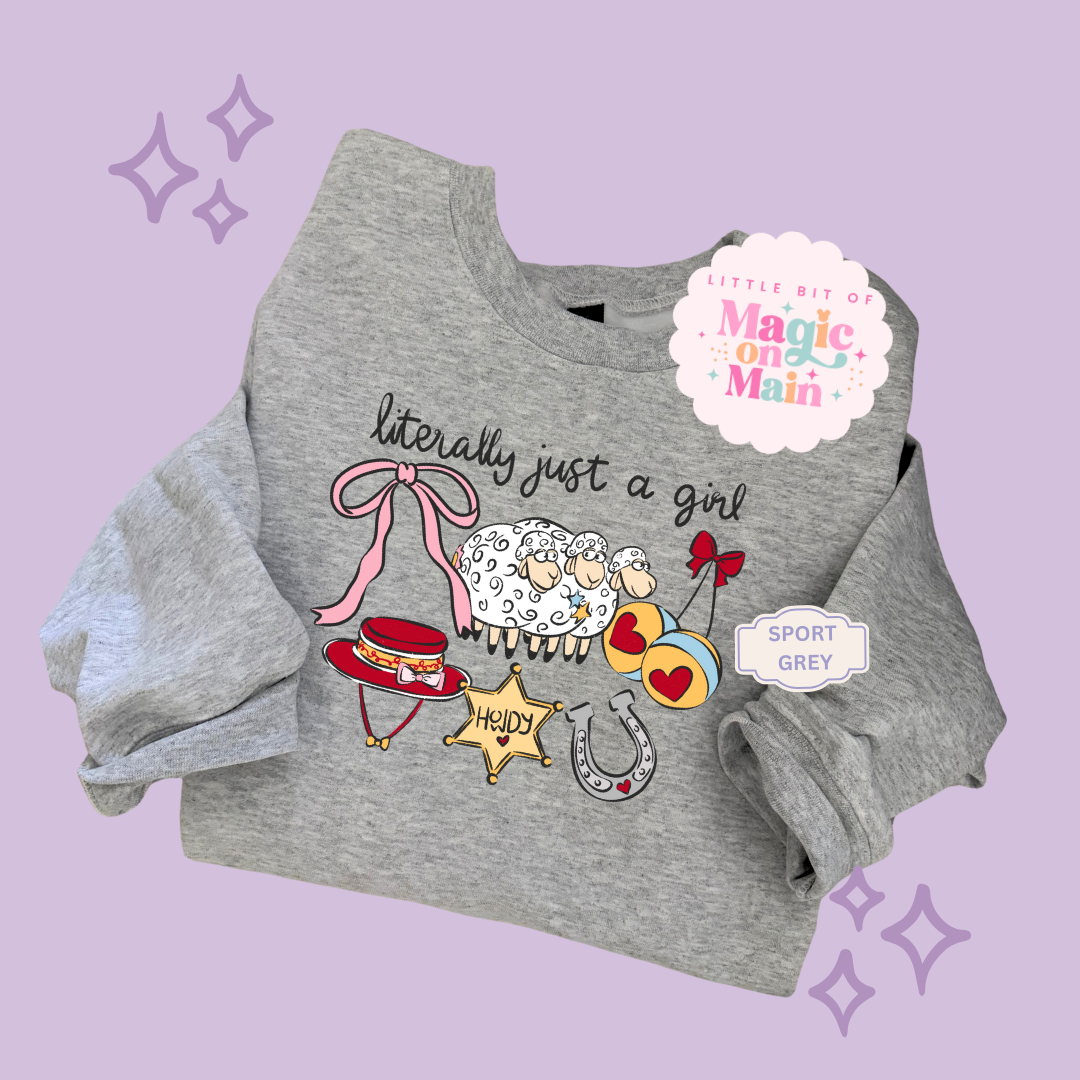 PRINTED LITERALLY JUST A GIRL - TODDLER / YOUTH SWEATSHIRT 10001
