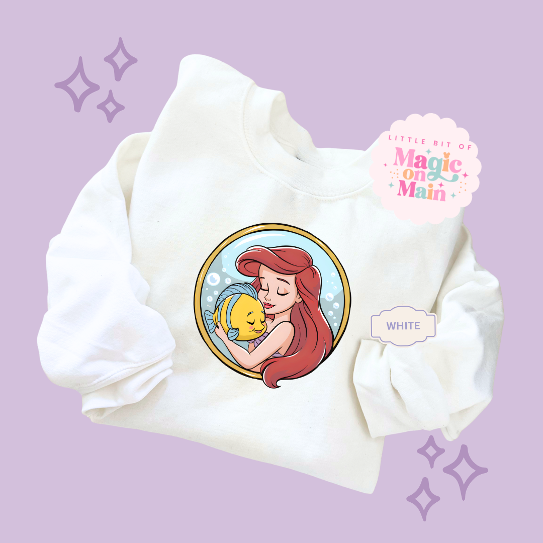 PRINTED MERMAID ROUND LOCKET  - TODDLER / YOUTH SWEATSHIRT 10056