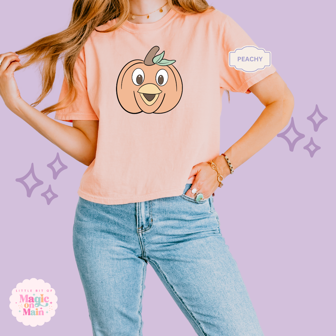 PRINTED ORANGE BIRD PUMPKIN - WOMENS BOXY T-SHIRT