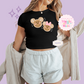 PRINTED GINGERBREAD MICKEY & MINNIE - EXCLUSIVE TO MoM - WOMENS CROPPED RIBBED BABY TEE