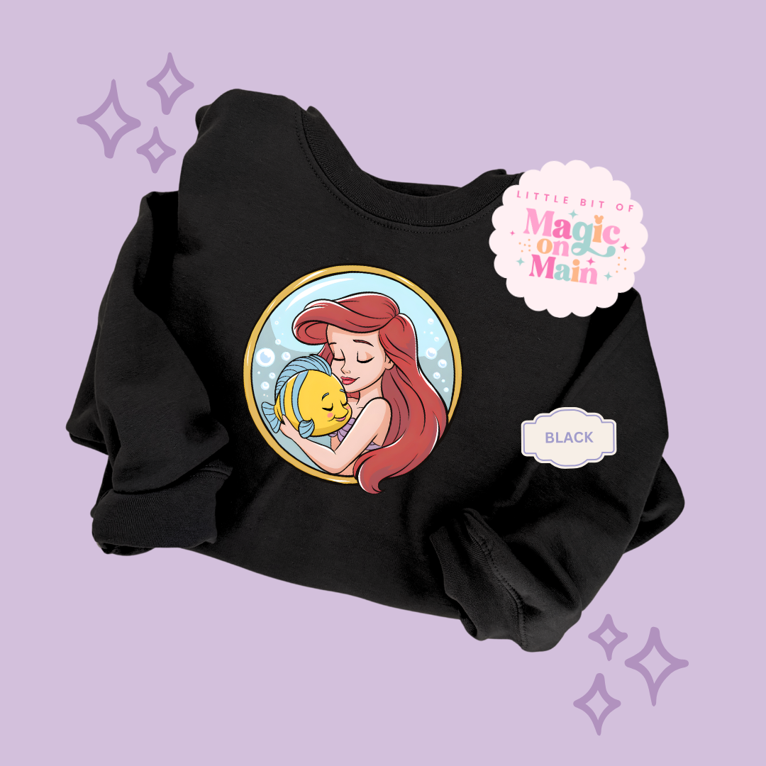 PRINTED MERMAID ROUND LOCKET  - TODDLER / YOUTH SWEATSHIRT 10056