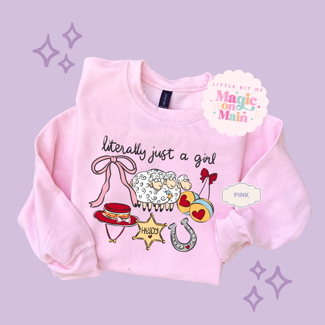 PRINTED LITERALLY JUST A GIRL - TODDLER / YOUTH SWEATSHIRT 10001