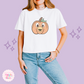 PRINTED ORANGE BIRD PUMPKIN - WOMENS BOXY T-SHIRT