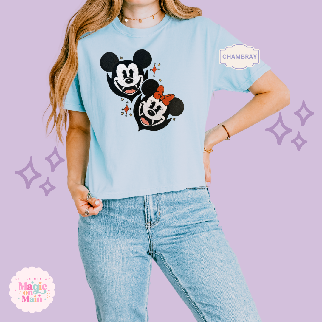 EMBROIDERED VAMPIRES - WOMENS BOXY T-SHIRT
