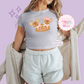 PRINTED MICKEY & MINNIE GINGERBREAD HAT - EXCLUSIVE TO MoM - WOMENS CROPPED RIBBED BABY TEE