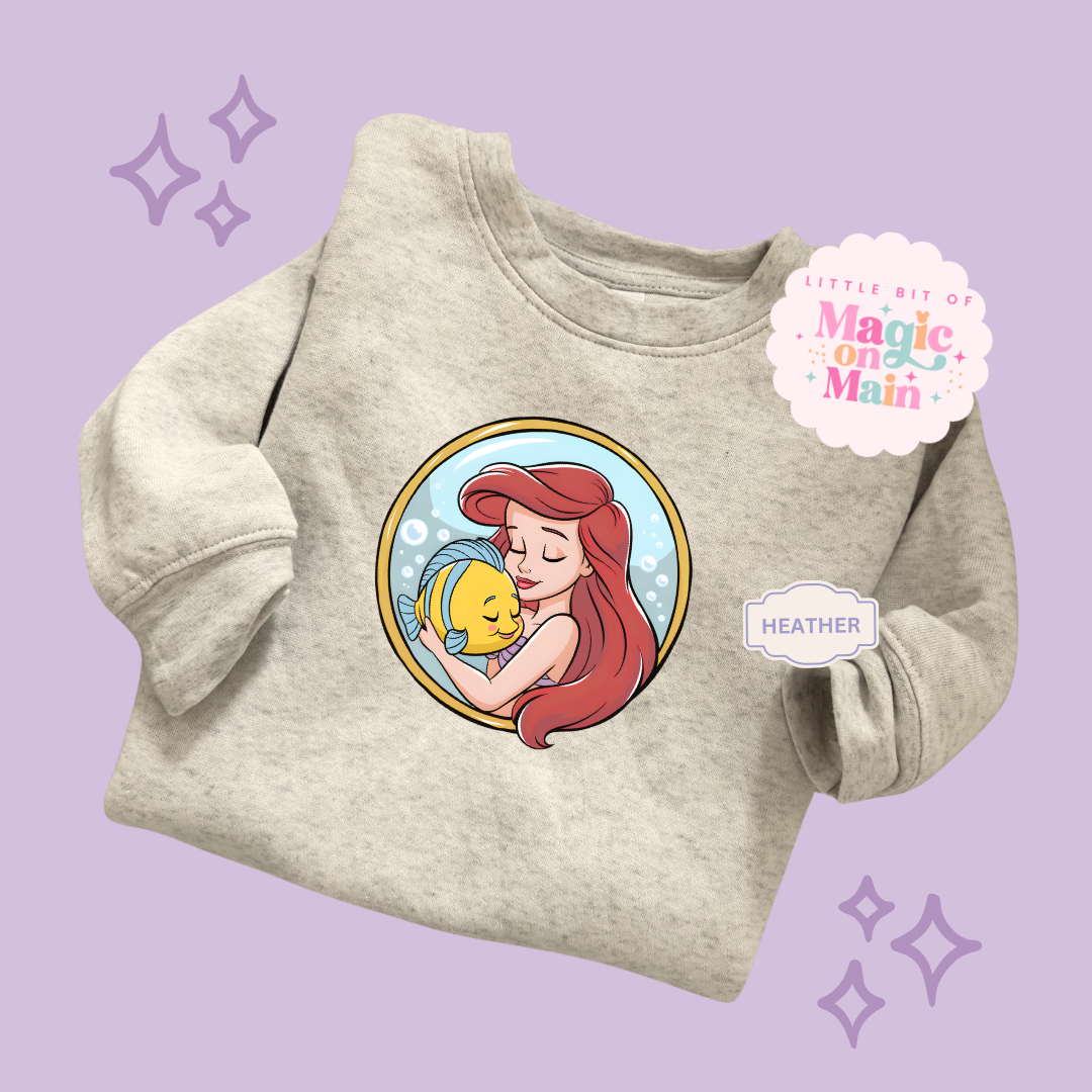 PRINTED MERMAID ROUND LOCKET  - TODDLER / YOUTH SWEATSHIRT 10056